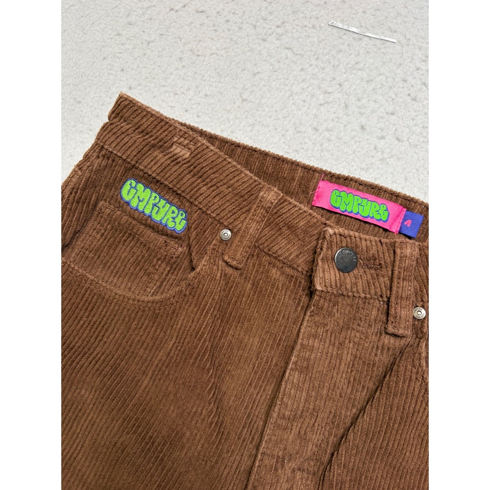 Empyre Corduroy Pants Womens 4 Brown Skate Y2K High Waisted Straight Leg - Picture 4 of 12